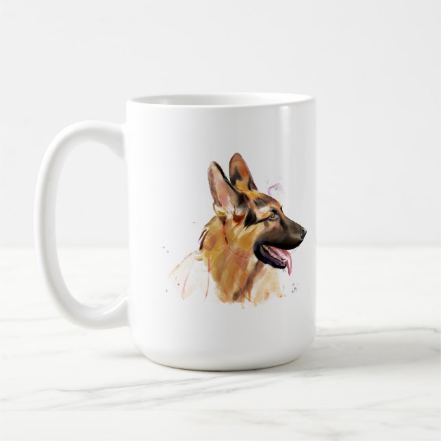 Taza de pastor alemán – Taza de café para perros G (Izquierda)