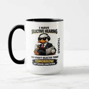 Taza de pato con audición selectiva   Compañero de