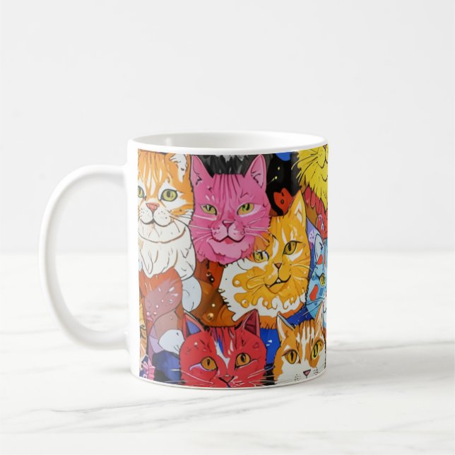 taza de patrón de gato (Izquierda)
