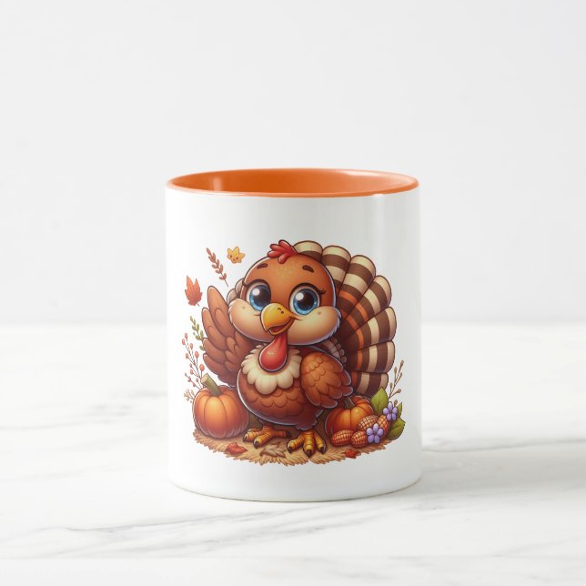 Taza de pavo adorable #4 (Centro)