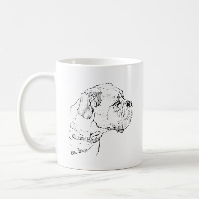 Taza de perro Boxer – Taza de café de perro de tin (Izquierda)