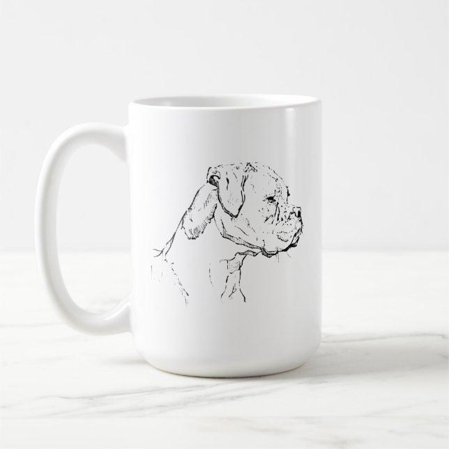 Taza de perro Boxer – Taza de café de perro de tin (Izquierda)