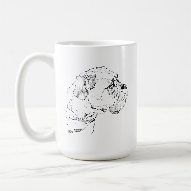 Taza de perro Boxer – Taza de café de perro de tin (Izquierda)
