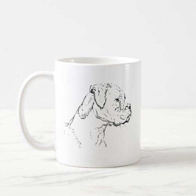 Taza de perro Boxer – Taza de café de perro de tin (Izquierda)
