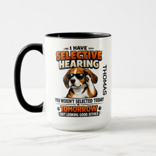 Taza de perro con audición selectiva   Compañero d