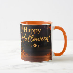 Taza de perro sorprendido Feliz Halloween Jack-o'-