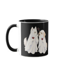 Taza de perros fantasmas de vino chismosos espeluz