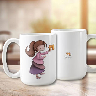 taza de personalizable con chica y ardilla