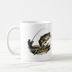 Taza de pesca de lubina Taza de café para pescad