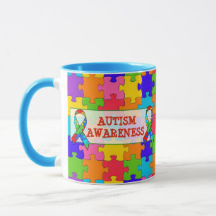 Taza de piezas de rompecabezas de la cinta de Conc