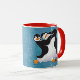 Taza de Pingüinos Bailando en Invierno