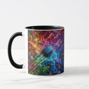 Taza de placa de circuito de arcoíris de alta tecn