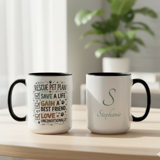 Taza de Plan de Rescate de Mascotas con Nombre Per