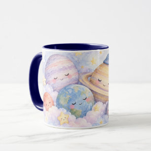 Taza de planetas durmiendo adorable