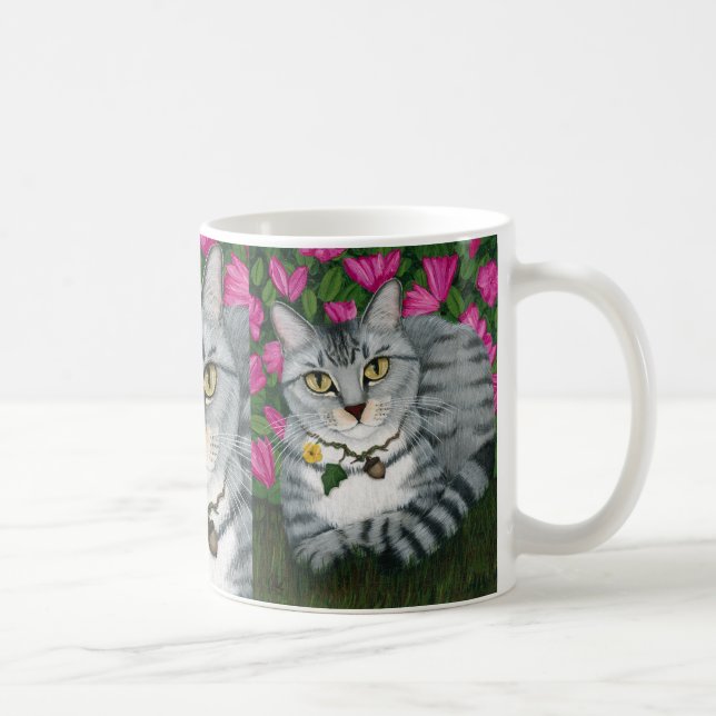 Taza de plata del gato del jardín de la azalea del (Derecha)