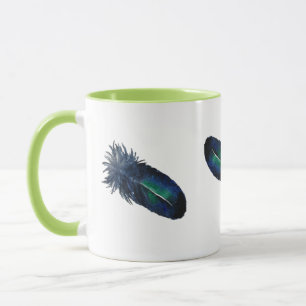 Taza de pluma de pavo real