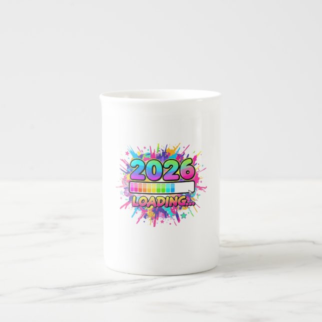 Taza De Porcelana 2026 Loading... Progress Bar Sticker (Frente)