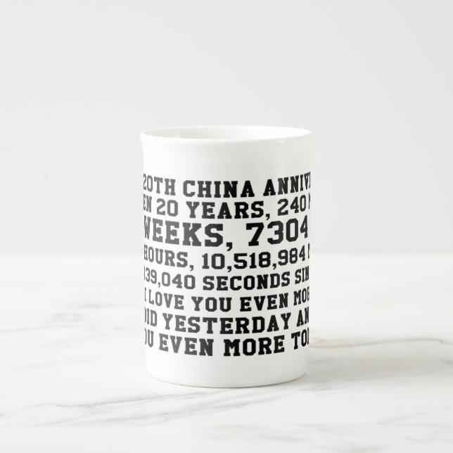 Taza De Porcelana 20.º aniversario de China (Frente)