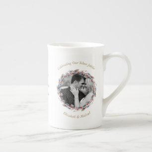Taza De Porcelana 2 x Aniversario del Boda fotográfico CUALQUIER AÑO