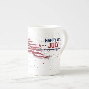 Taza De Porcelana 4 de julio - Salpicadura de pintura artística de l
