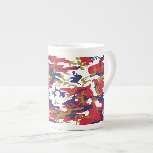 Taza De Porcelana 4th of July, Independence day, Camouflage Gold (Derecha)