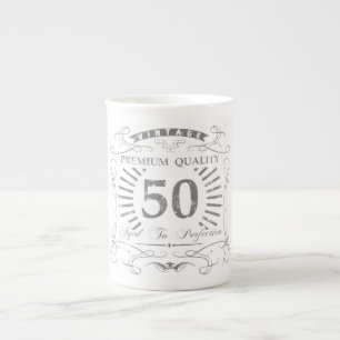 Taza De Porcelana 50.º regalo de la bolsa de cumpleaños