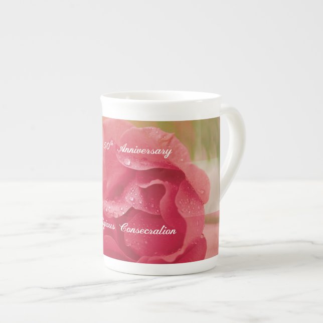 Taza De Porcelana 50° Aniversario de la consagración religiosa Rosa  (Derecha)