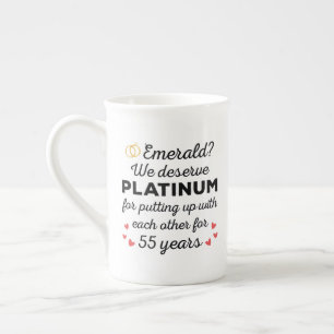 Taza De Porcelana 55° Aniversario Boda I - Pareja divertida de Esmer