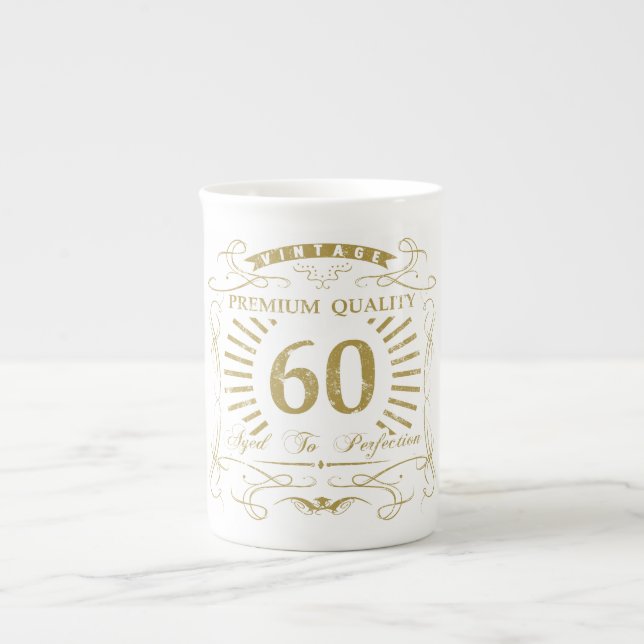 Taza De Porcelana 60.º regalo de la bolsa de cumpleaños (Frente)