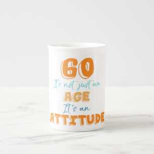 Taza De Porcelana 60.º regalo de la bolsa de cumpleaños