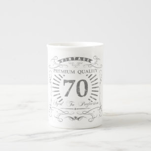 Taza De Porcelana 70.º regalo de la bolsa de cumpleaños