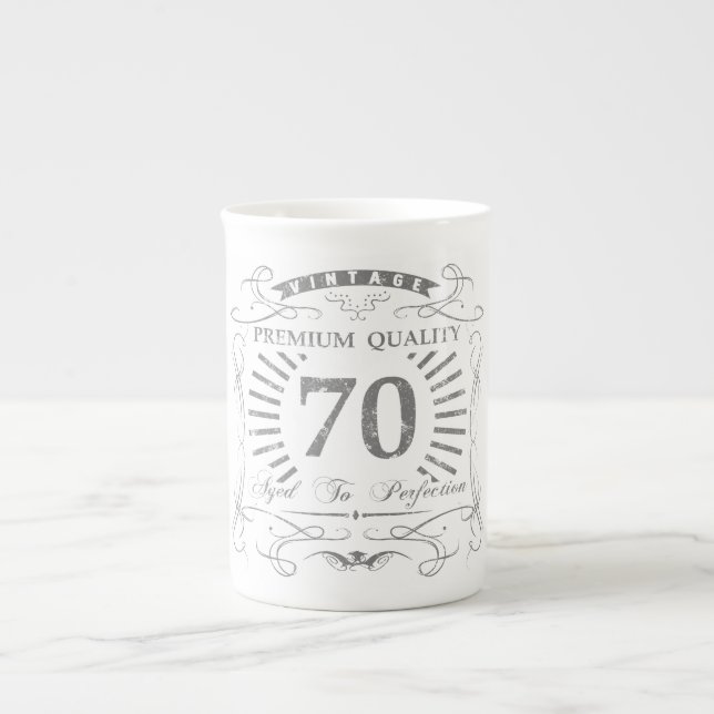 Taza De Porcelana 70.º regalo de la bolsa de cumpleaños (Frente)