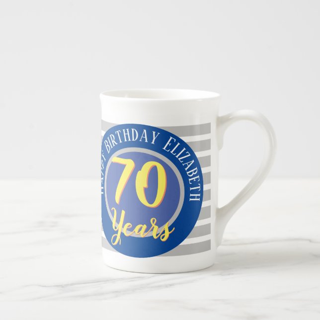 Taza De Porcelana 70 años conmemorativo de cumpleaños (Derecha)