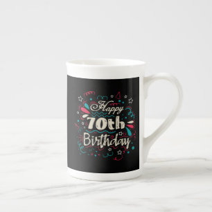 Taza De Porcelana 70 años decorativos