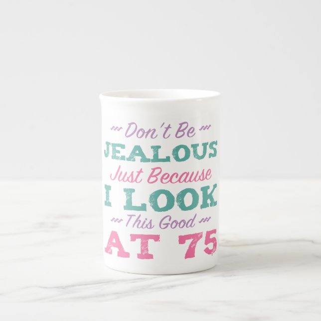 Taza De Porcelana 75.º Cumpleaños De Las Mujeres (Frente)
