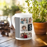 Taza De Porcelana 8 Collage de fotos Monograma FOTO 6 necesita traba<br><div class="desc">Puedes usar fotos de Instagram para este diseño. Utiliza 8 fotos cuadradas para crear un regalo único y personal. O puedes mantener al cachorro hipster y hacer un keepsake de moda. Si necesita ajustar las imágenes,  haga clic en la herramienta personalizar para realizar cambios.</div>