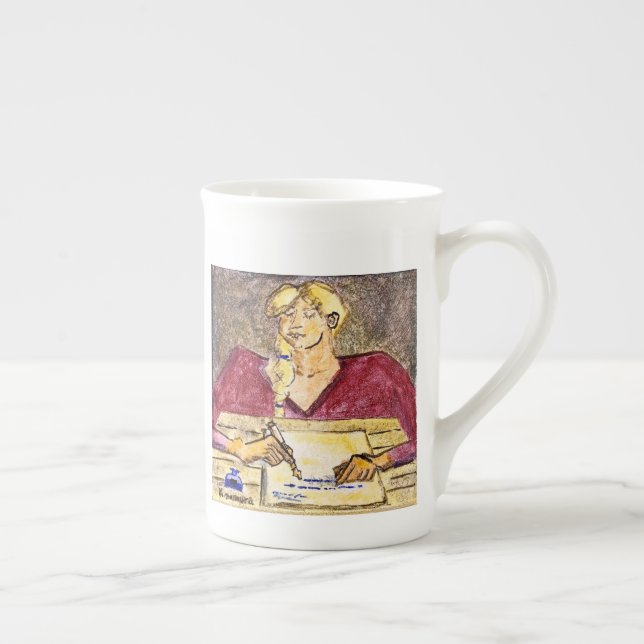 Taza De Porcelana A Woman Writing a Letter (Derecha)