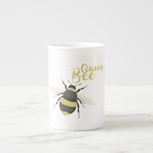 Taza De Porcelana Abeja reina (Frente)