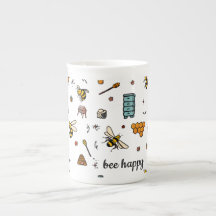Abejas alegres adorables arte de palabras