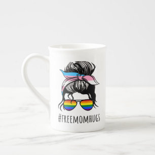 Taza De Porcelana Abrazos Gratis Mamá IV - Arcoíris Pelo Despeinado