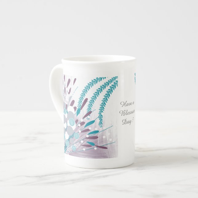 Taza De Porcelana Abstracto Flor Floral Especie Mug (Izquierda)
