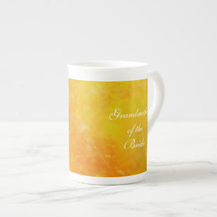 Taza De Porcelana Abuela del naranja Bride Wildflower