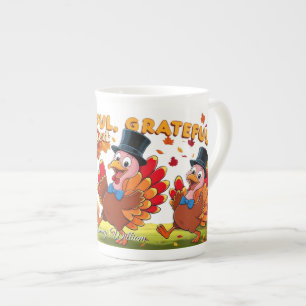 Taza De Porcelana Acción de Gracias Con Citas De Gratitud