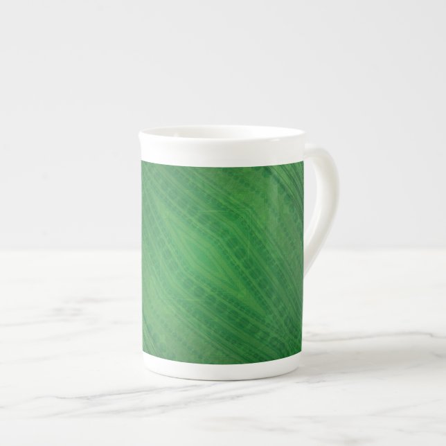 Taza De Porcelana Aceptación | Patrón de boho ecléctico verde (Derecha)