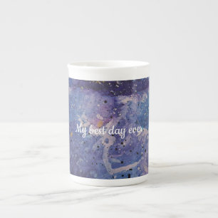 Taza De Porcelana Acuarela abstracta personalizada de galaxia cósmic