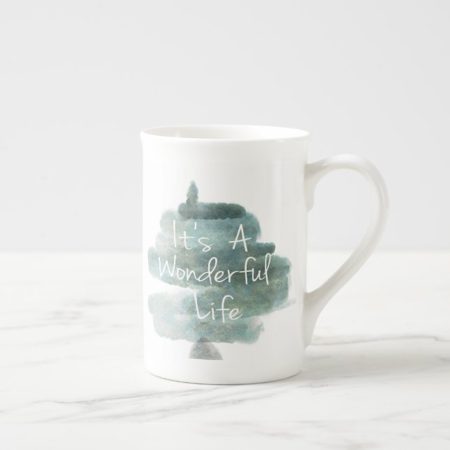Taza De Porcelana Acuarela es una vida maravillosa (Derecha)
