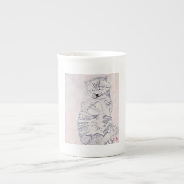 Taza De Porcelana Acuarela Kitten de Karen Poppy - Mug (Frente)