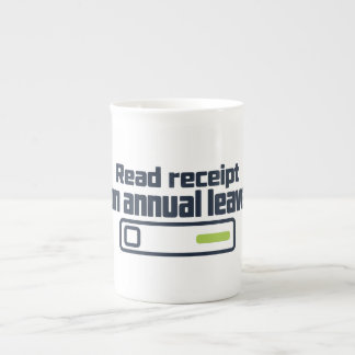 Taza De Porcelana Acuse de lectura de vacaciones anuales - Mensajes
