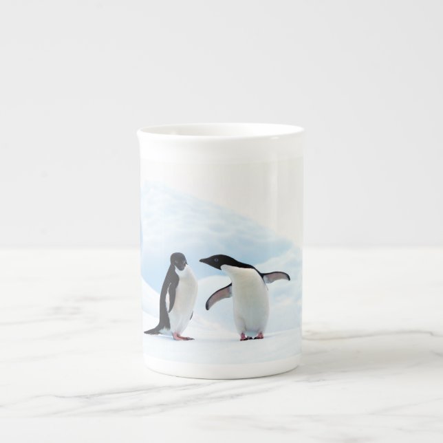Taza De Porcelana Adelie Penguins (Frente)