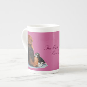 Taza De Porcelana adorable perro cachorro cachorro mamá perro con e